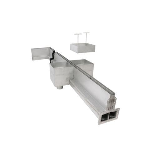 Щелевой лоток канализации - DOUBLE-CHAMBERED - Richard Brink GmbH & Co KG - из нержавеющей стали / для общественных мест / напольный