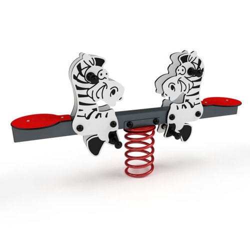 Качалка на пружине из ПЭНД - 3424S ZEBRA DOUBLE SPRINGER - Astrus Playgrounds - животные / 2 места