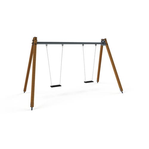 Качели из дерева - 3502D - Astrus Playgrounds - из гальванизированной стали / для игрового парка / двойной
