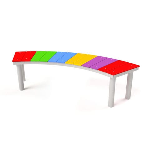 Современная общественная скамейка - 5018S - Astrus Playgrounds - из стали / из полиэтилена высокой плотности / без спинки