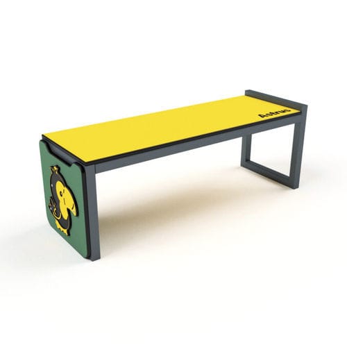 Современная общественная скамейка - 5028S - Astrus Playgrounds - из стали / из полиэтилена высокой плотности / без спинки