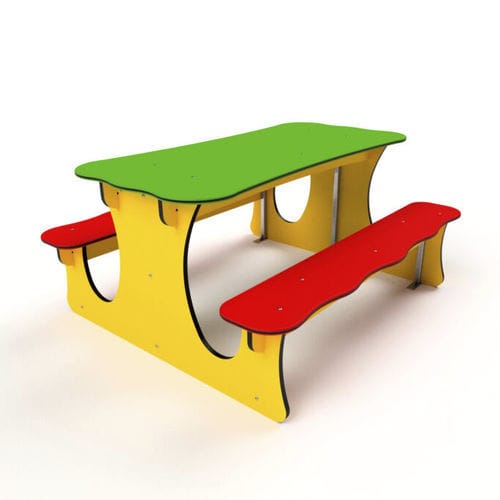 Современный стол для пикника - 5026S - Astrus Playgrounds - из полиэтилена высокой плотности / с основанием из стали / непромокаемый