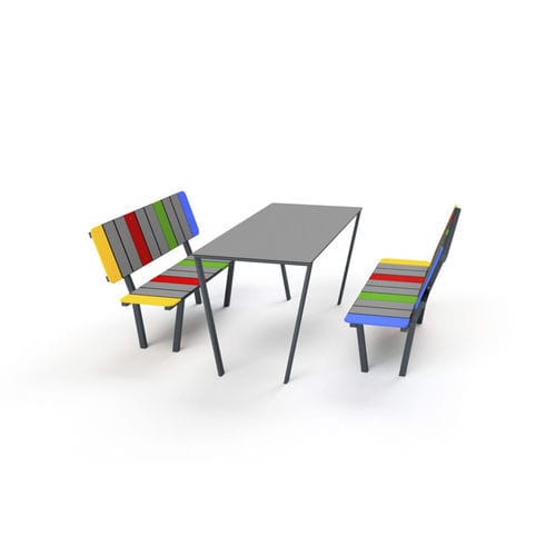 Современный комплект стол-лавки - 2025S - Astrus Playgrounds - из металла / садовый / для детей