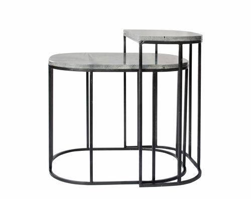 Классический вспомогательный столик - NESTING - Studio 19 - из мрамора / с основанием из стали / штабелируемый