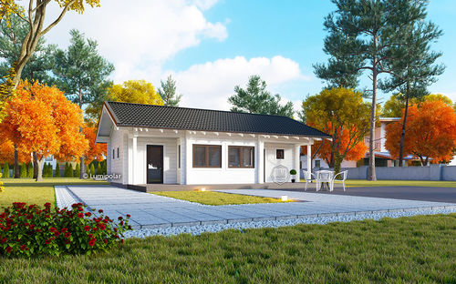 Сборный дом - SANDY 60 - Lumi Polar - современный / с террасой / одноэтажный