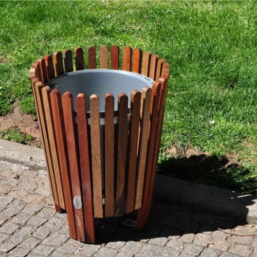 Общественный мусорный контейнер - JARDIM - Bragmaia - из дерева / классический / для профессионального использования
