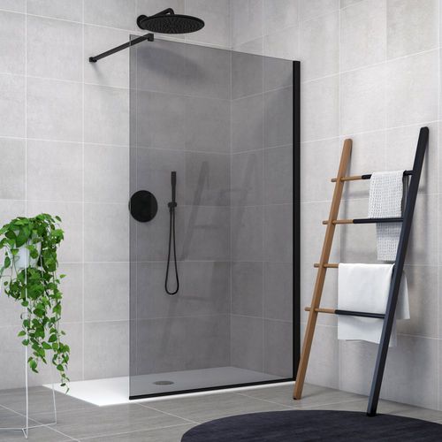Фиксированная перегородка для душа - ZENITH WALL - Aquaestil plus - угловая / из закаленного стекла / из дымчатого стекла