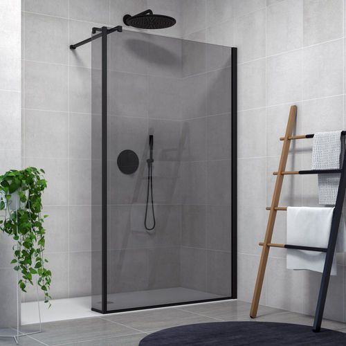 Фиксированная перегородка для душа - ZENITH WALL + L - Aquaestil plus - угловая / из закаленного стекла / матовое стекло