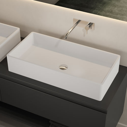 Настольная раковина - MONACO - Riluxa - из Solid Surface / прямоугольная / без отверстия