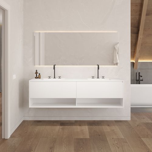 Подвесная тумба под умывальник - ATHENA CLASSIC 2AL - Riluxa - из МДФ / из Corian® / современная