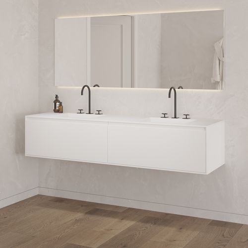 Двойная тумба под умывальник - GAIA CLASSIC 2AL - Riluxa - подвесная / из МДФ / из Corian®
