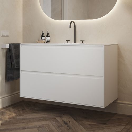 Настенная тумба под умывальник - GAIA CLASSIC 2SP - Riluxa - МДФ / из Corian® / современная