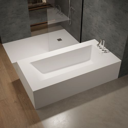 Ванна для жилых зданий - AQUILA 3 - Riluxa - из Corian® / современная / белая