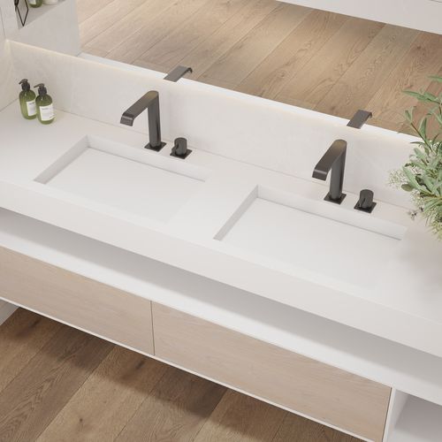 Подвесная раковина - GLIESE SLIM - Riluxa - из Corian® / из Solid Surface / двойная