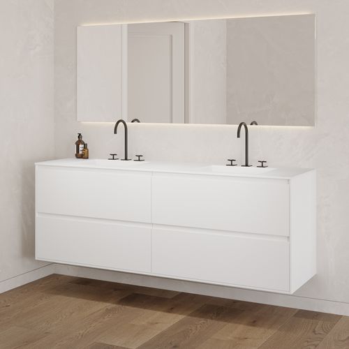 Настенная тумба под умывальник - GAIA CLASSIC 4D - Riluxa - МДФ / из Corian® / современная