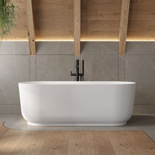 Овальная ванна - LYRA - Riluxa - островная / для жилых зданий / из Corian®
