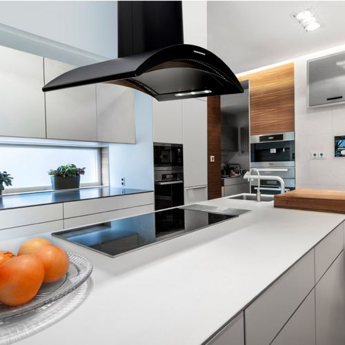 Островная вытяжка - LA-90-CRESTA-ISL - Luxair Cooker Hoods Kitchen Extractors - со встроенным освещением / уникальный дизайн / черная