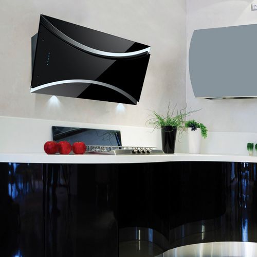 Настенная вытяжка - LA-90-NERO-BG - Luxair Cooker Hoods Kitchen Extractors - со встроенным освещением / уникальный дизайн / черная