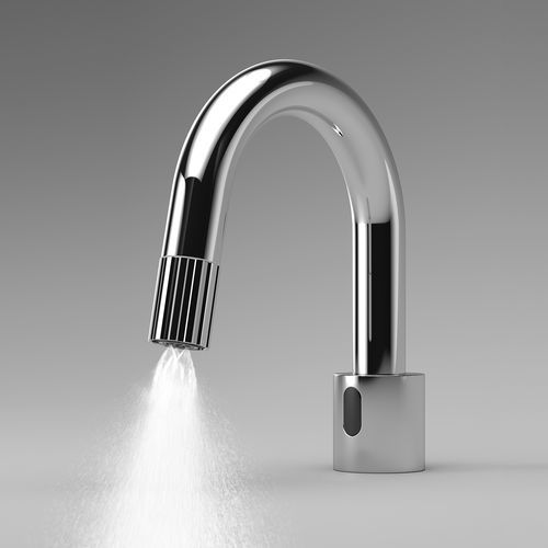 Однорычажный смеситель для раковины - Design Line IR-Sensor - Swiss Eco Line - настольный / электронный / из хромированного металла