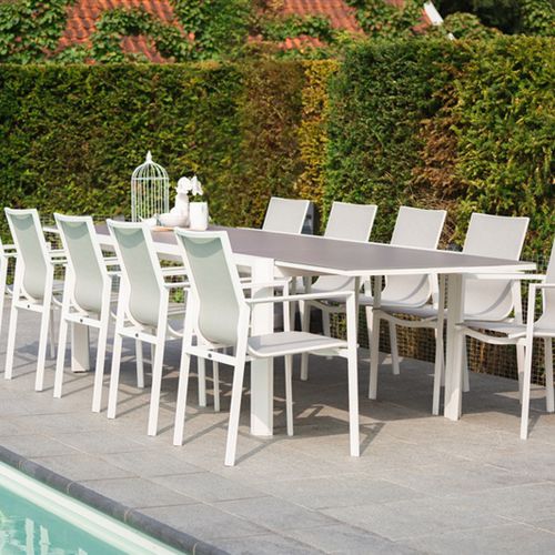 Современный обеденный стол - LILLE - Hartman Outdoor Products BV - из алюминия / прямоугольный / с удлинителем