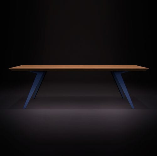 Современный обеденный стол - BICAdine - BICA chair - из фанерованной древесины / с основанием из стали / прямоугольный