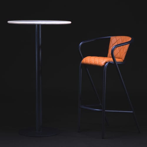 Современный высокий стол для еды стоя - BICAtable Central High - BICA chair - из фанерованной древесины / из мрамора / с основанием из стали, покрытой порошком