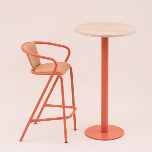Современный высокий стол для еды стоя - BICAtable Central High Inborn - BICA chair - из фанерованной древесины / из мрамора / с основанием из стали