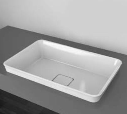 Полуутопленная раковина - SKIN/RS - IOTTI BY MENOZZI - из Solid Surface / прямоугольная / современная