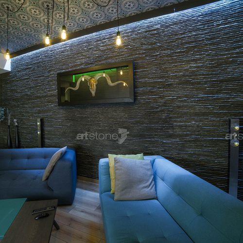 Покрытие для стен для внутреннего пространства - ZANZIBAR - Artstone - для наружного использования / из натурального камня / текстурированное