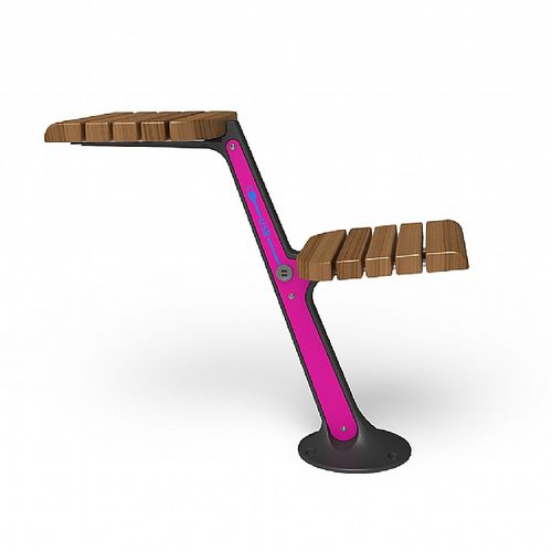 Современный комплект стол-лавки - USB WAGTAIL - Arica Urban - из дерева / из металла / для наружного применения