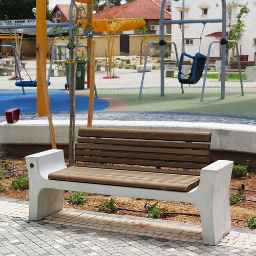 Современная общественная скамейка - ROME - Arica Urban - из дерева / из бетона / со спинкой