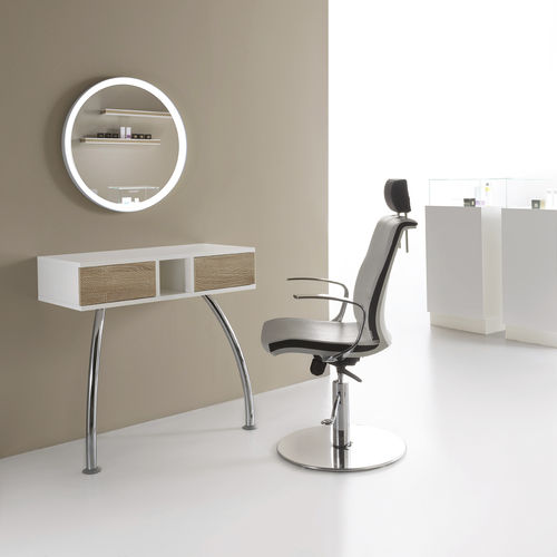 Виниловое кресло для макияжа - VISMARA Beauty&Spa Design - из хрома / из стали / с подголовником