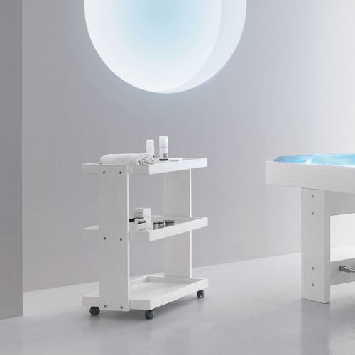 Современный столик на одной ножке - OBORO - VISMARA Beauty&Spa Design - из березы / с основанием из древесины / прямоугольный