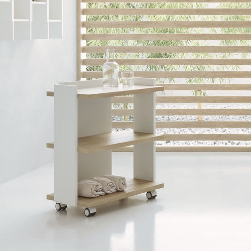 Современный столик на одной ножке - LIVING - VISMARA Beauty&Spa Design - из дерева / с основанием из древесины / прямоугольный