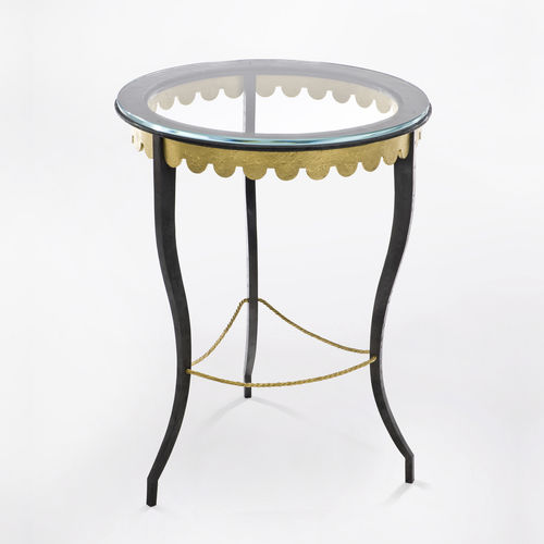 Современный столик на одной ножке - JOSEPHINE - Mobilier De Style - из кованого железа / из стекла / из камня