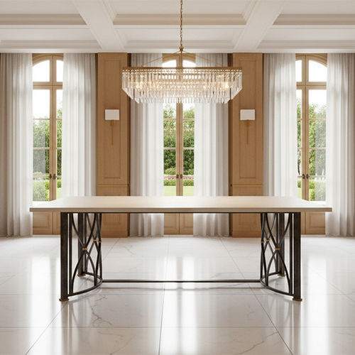 Современный обеденный стол - IMPERIAL - Mobilier De Style - из кованого железа / из стекла / из мрамора