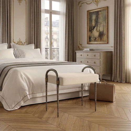 Современная скамейка - ETHNIC - Mobilier De Style - из алюминия / из латуни / из ткани