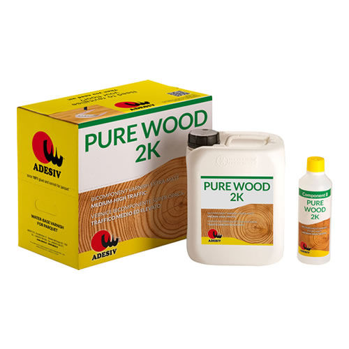 Защитный лак - PURE WOOD 2K - Adesiv Srl - для паркета / матовый / прозрачный