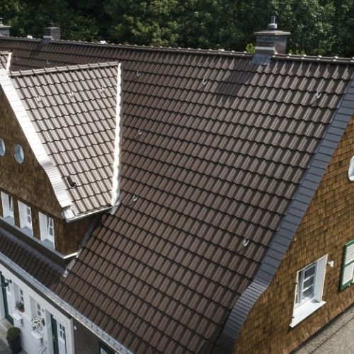 Плоская черепица - RT 848 - Randers Tegl A/S - из терракоты / большая форма / коричневая
