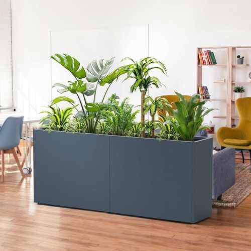Кадка для садовых растений из стали, покрытой порошком - Divider - Herstera Garden S.L. - прямоугольная / модульная / со встроенным освещением