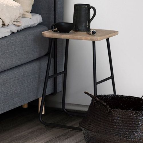 Современный ночной столик - ADD-ON FLOOR WHITE WASHED - Jensen - из цельной древесины / из лакированной стали / квадратный
