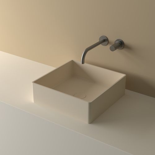 Настольная раковина - LC1S - ICÓNICO - из Solid Surface / квадратная / современная
