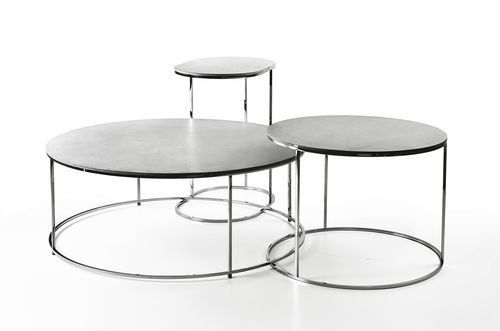 Современный журнальный столик - AIRSTEEL - Gravelli - из стали / из бетона / круглый