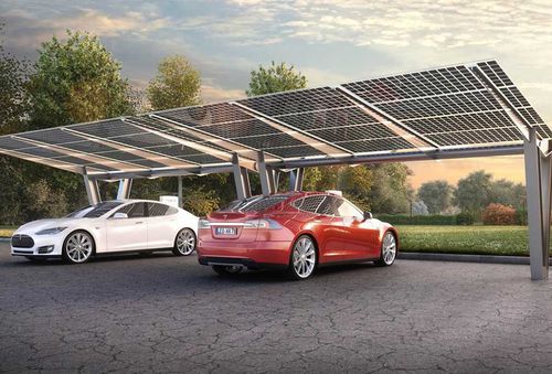 Навес для автомобиля для профессионального использования - a2 solar - с солнечной батареей / из стали