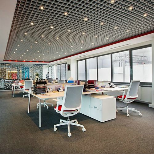 Подвесной потолок из алюминия - QUADRO S - Integra - Interior Systems - из панелей / для офиса / акустический