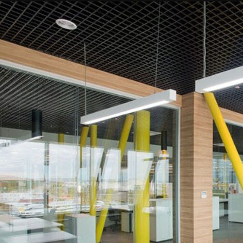 Подвесной потолок из алюминия - UNITECH - Integra - Interior Systems - из полиэфирного волокна / из реек / для офиса