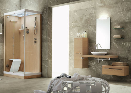 Современная ванная комната - IL ROVERE NATURALE - ilma srl - из дерева / из стекла