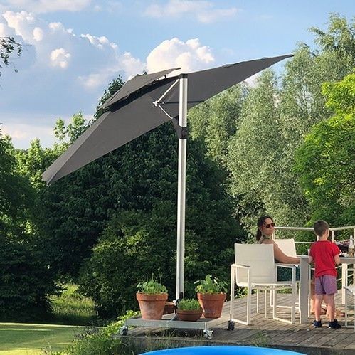 Квадратный зонт от солнца - FRATELLO PRO - Solero Parasols - со смещением / направляемый / наклонная мачта