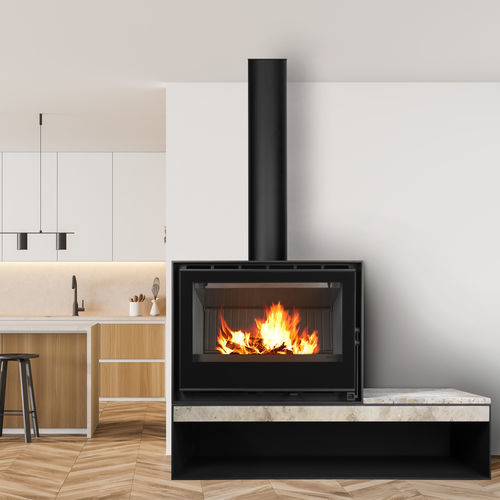 Печь-камин на дровах - DIAMANTINE 80 EcoDesign - BELLIDO Manufacturas Metálicas, S.L. - 11 kW / на ножках / современная