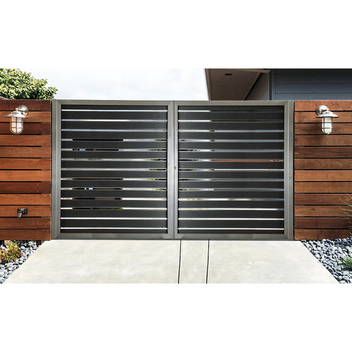 Створчатое ворота - MODERN: M481 - Style Doors S.A. - раздвижное / из алюминия / с пластинками